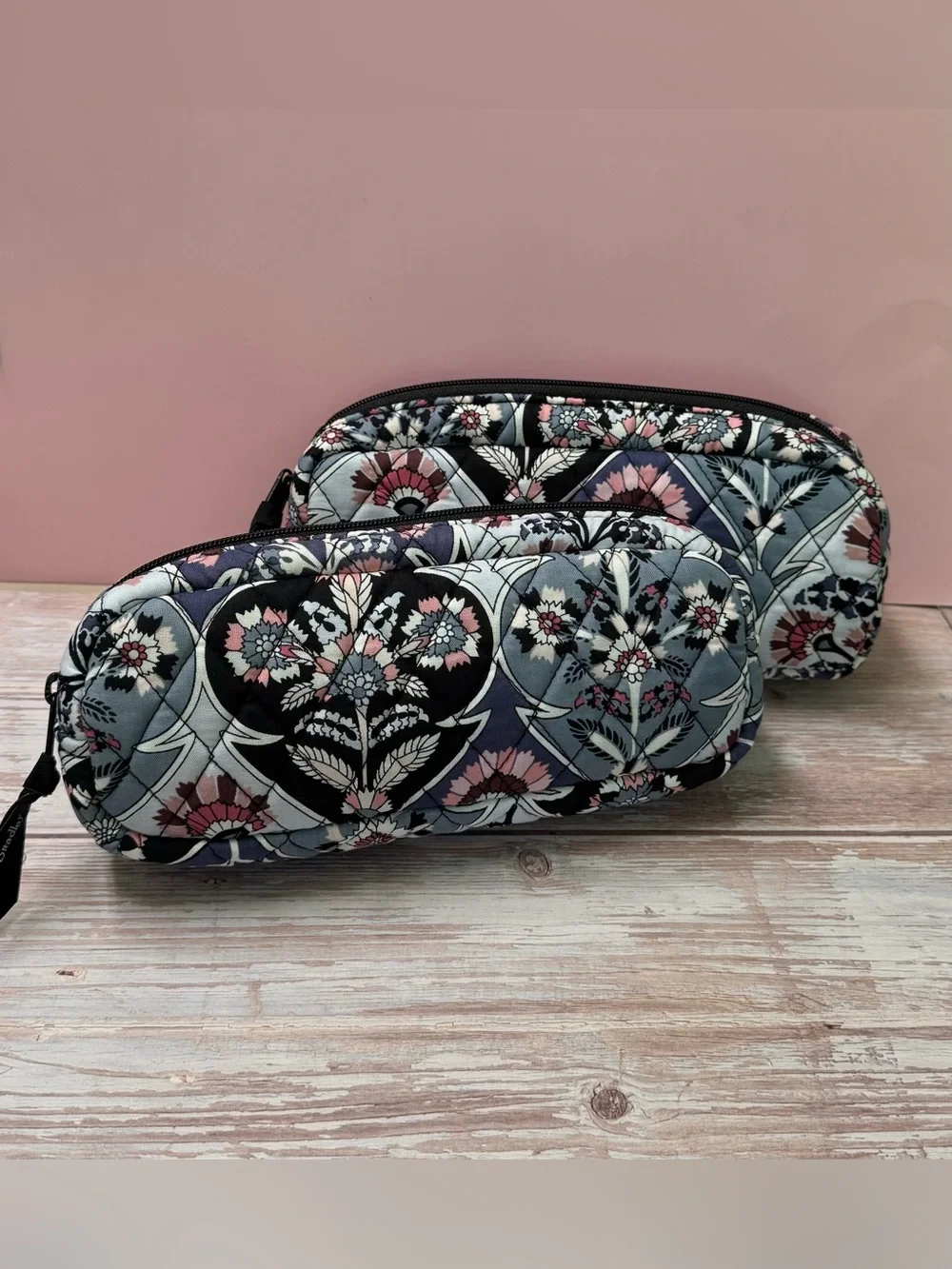 Vera Bradley 4 Pc Cosmetic Makeup Organizer Set in Cotton ORNATE BLOOMS